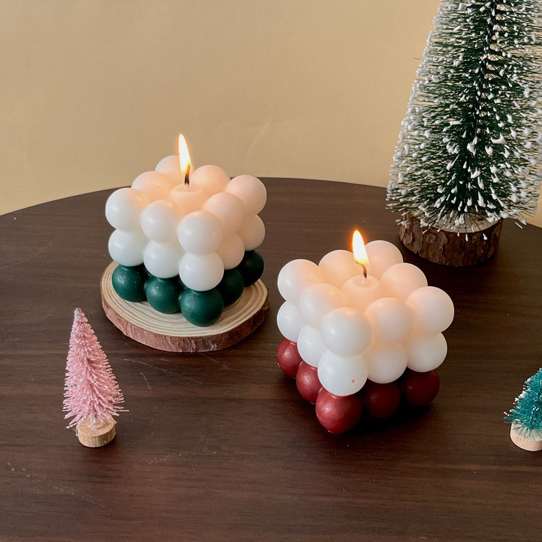 Geometric Cluster Bubble Cube Tabletop Candle