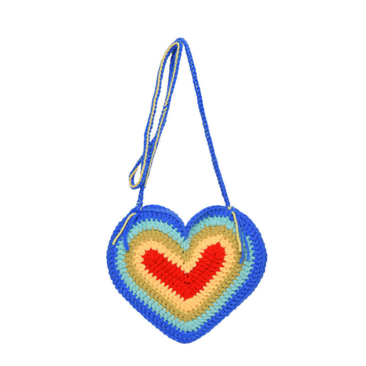 Crochet Heart-Shaped Mini Crossbody Bag