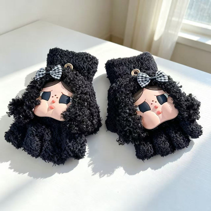 Cute Cartoon Character Fingerless Gloves Kalsten