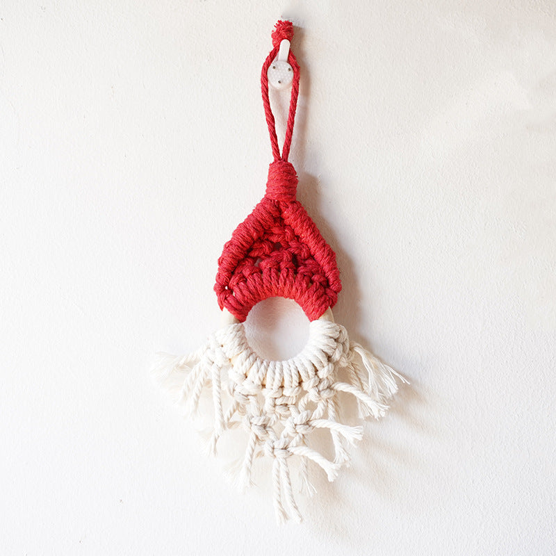 Macramé Decorative Wall Hanging with Circular Wooden Ring Kalsten