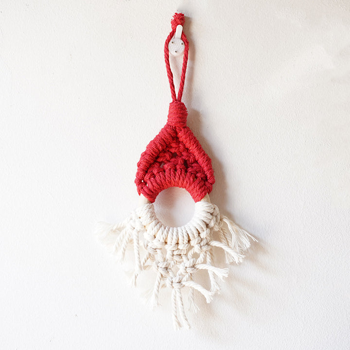 Macramé Decorative Wall Hanging with Circular Wooden Ring Kalsten