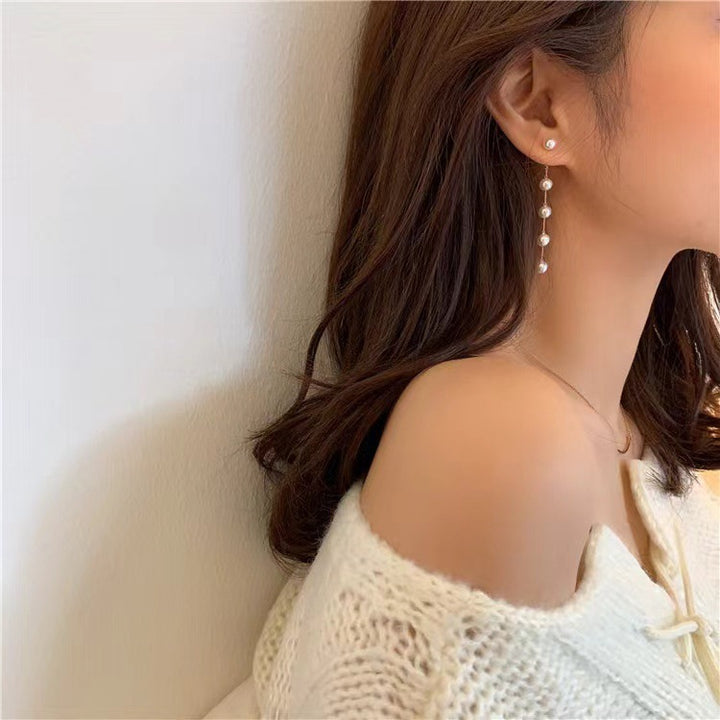 Pearl Chain Drop Earrings Kalsten