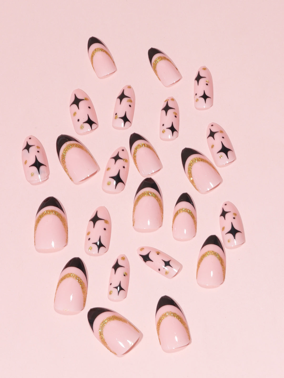 Artistic Starry Stiletto Nail Art Kalsten
