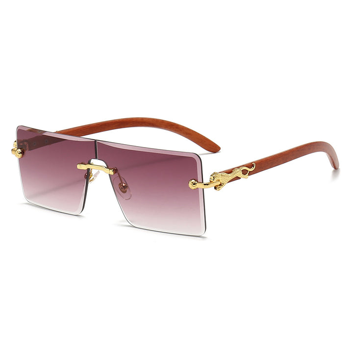 Women oversized fashionable sunglasses with luxurious wood and metal elements Kalsten