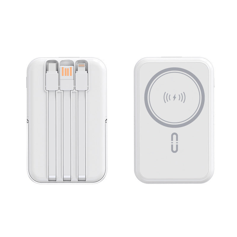 Portable power bank with integrated cable function and wireless charging option Kalsten