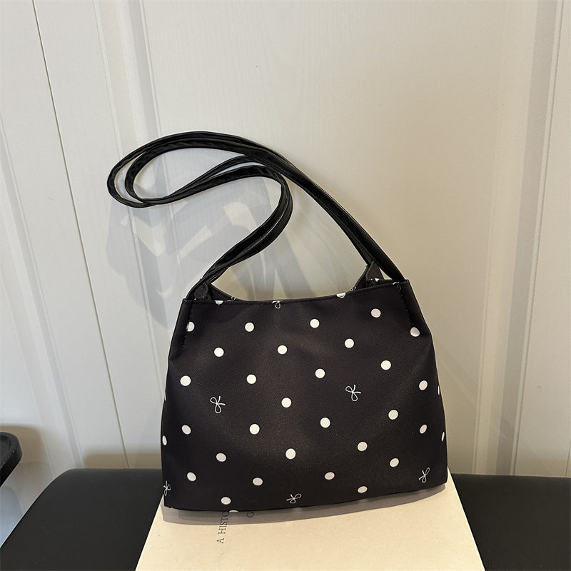 Polka Dot Patterned Handheld Tote Bag