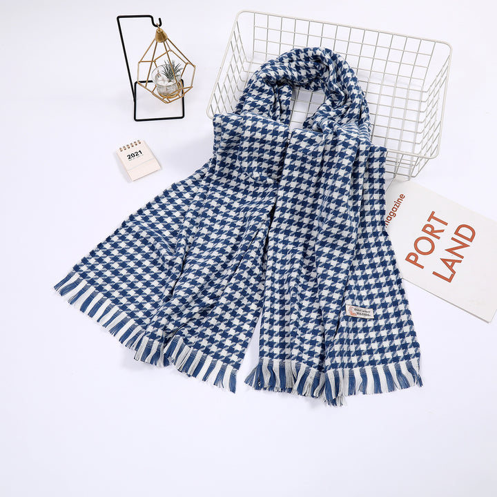 Ladies elegant scarf with houndstooth pattern Kalsten