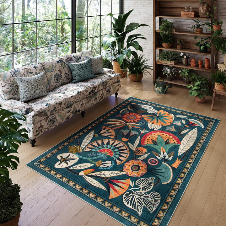 Floral Pattern Area Rug Kalsten