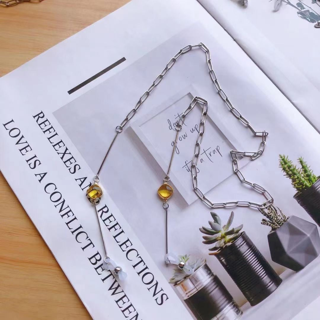 Fashionable glasses holder chain with colorful crystal pendants Kalsten