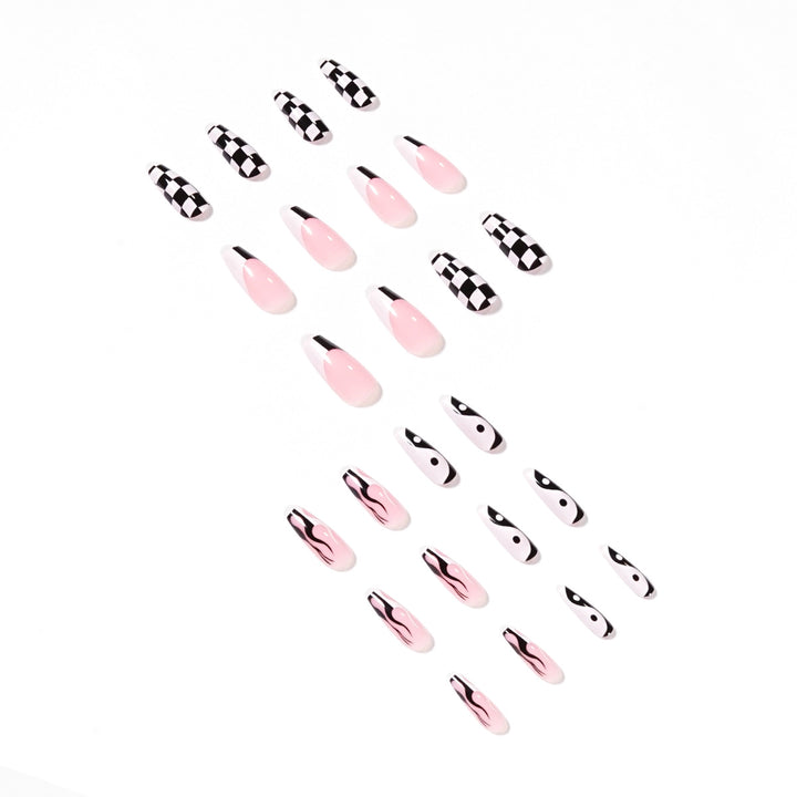 Artificial nail art with modern graphic design Kalsten