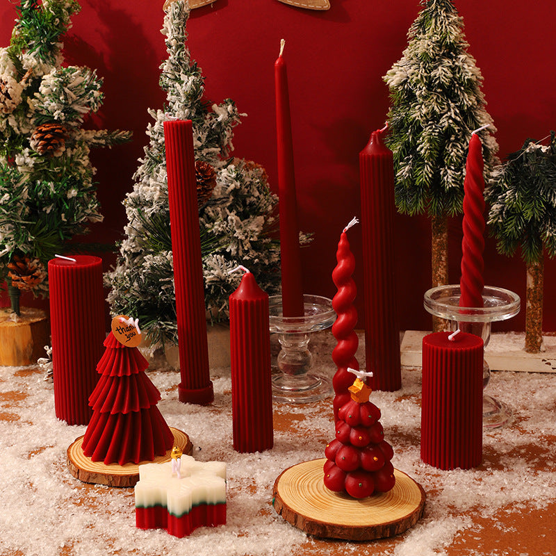 Vintage Fluted Pointed Taper Pillar Candle
