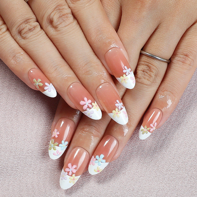 Decorative Floral Press-On Nail Art Set 1790738579