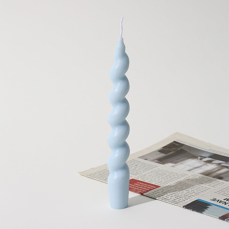Hand-Poured Sculptural Spiral Taper Candle