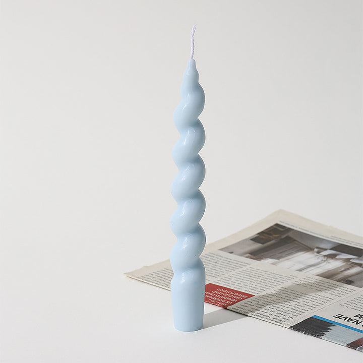 Hand-Poured Sculptural Spiral Taper Candle