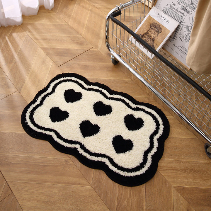 Decorative Plush Heart-Shaped Bath Mat