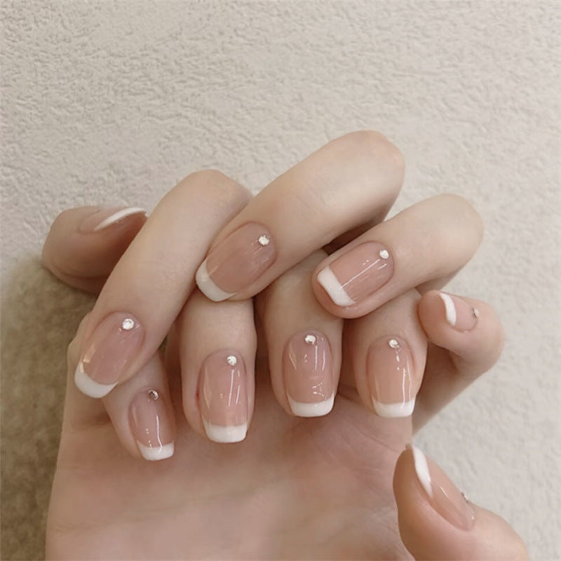 Elegant Rhinestone-Accent Press-On Nails