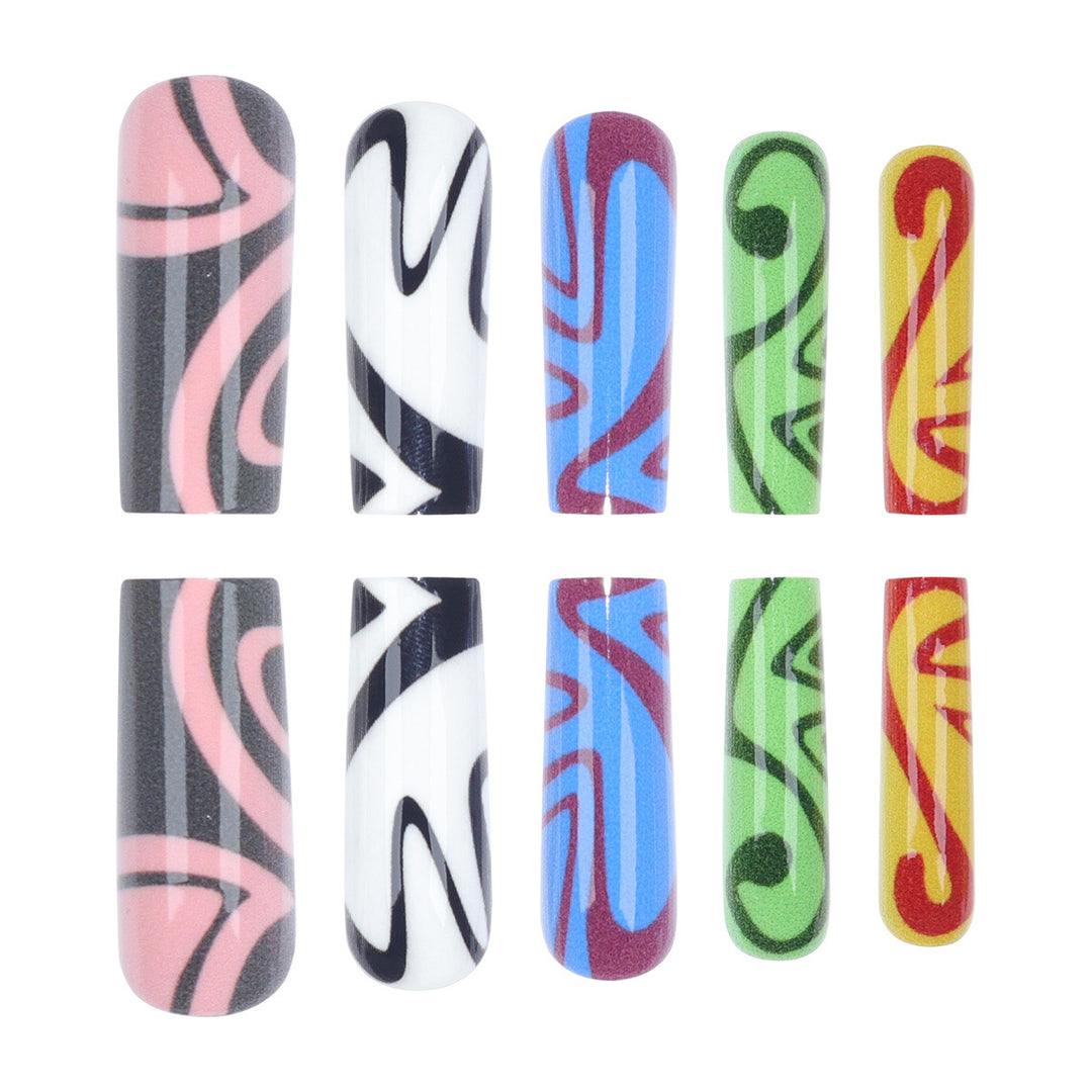 Artistic Marble-Effect Press-On Nails Kalsten