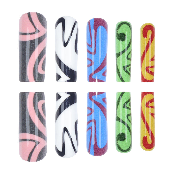 Artistic Marble-Effect Press-On Nails Kalsten