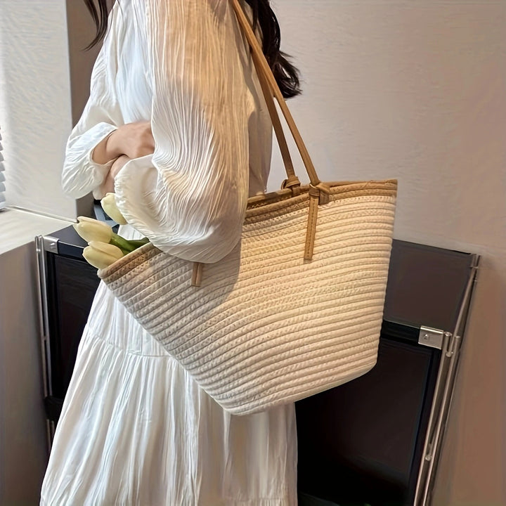 Spacious Beach Bag Made of Woven Material Kalsten