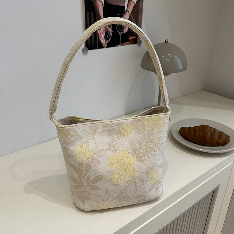 Embroidered Floral Shoulder Bag