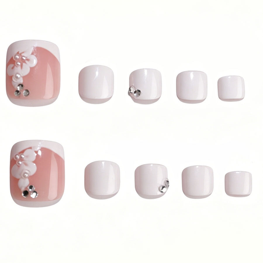 Artistic Floral Design Press-On Toe Nails Kalsten
