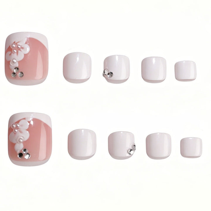Artistic Floral Design Press-On Toe Nails Kalsten