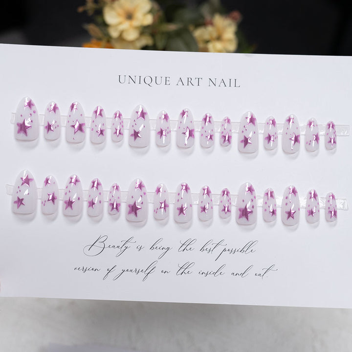 Stylish Star-Embellished Press-On Nails