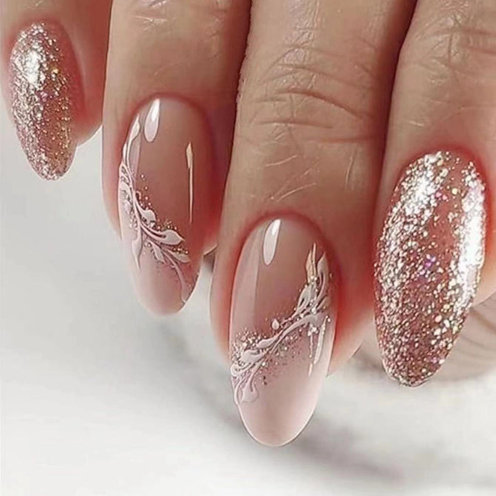 Glamorous Crystal-Embellished Nail Art