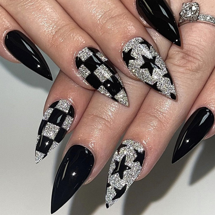 Glamorous Glittery Press-On Nails Kalsten