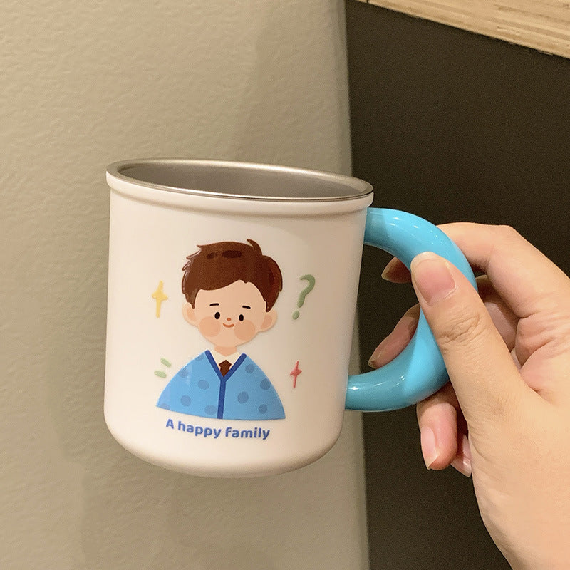 Stainless steel ceramic mug with cheerful family motif Kalsten