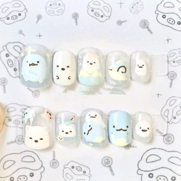 Whimsical Character Press-On Nail Art Set Kalsten