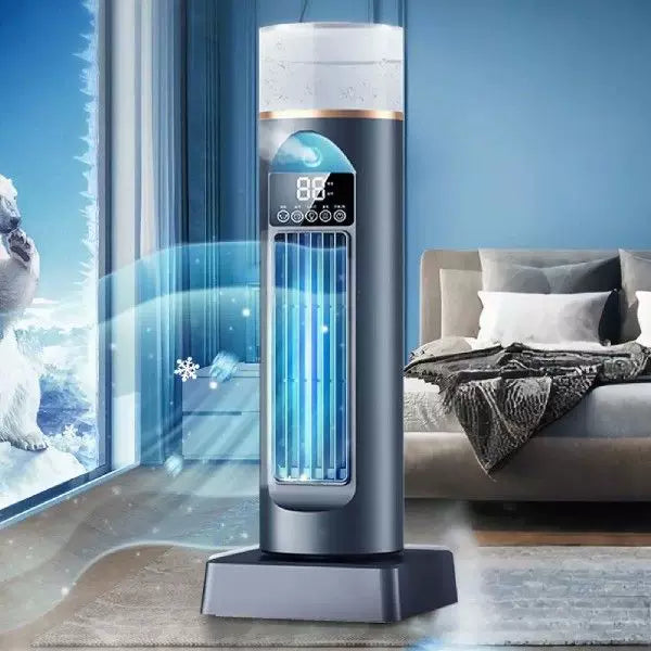 Unisex one size compact vertical personal vaporizer air cooler with digital display removable water tank adjustable louvers USB powered Kalsten