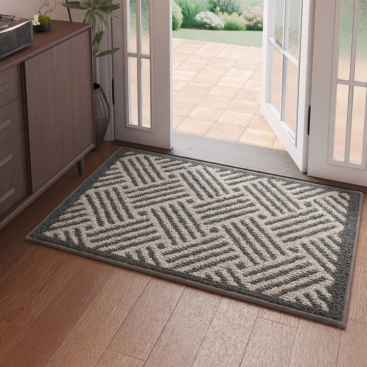 Textured Geometric Doormat Kalsten