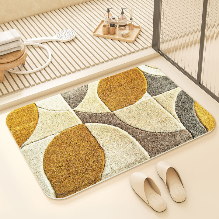 Autumn Leaf-Themed Plush Bath Mat for Bathroom