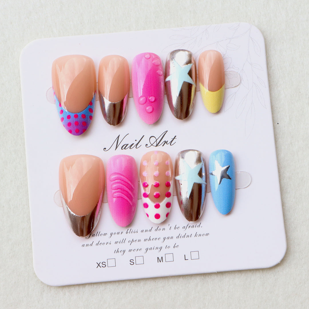 Playful Artistic Press-On Nail Set