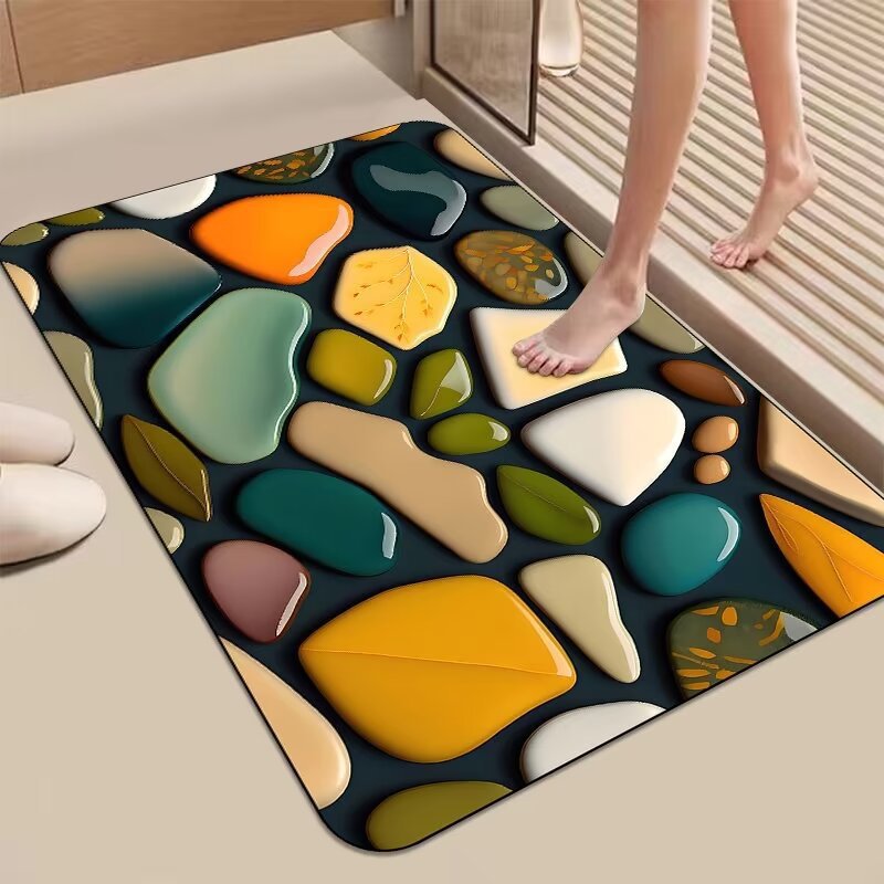 Decorative 3D Pebble Design Bath Mat Kalsten