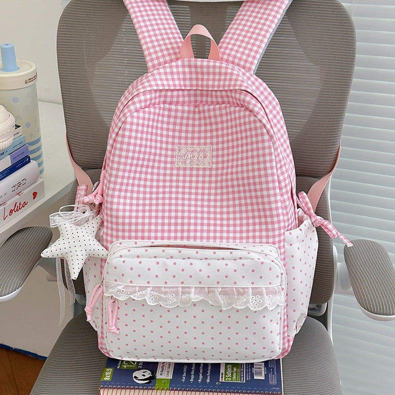 Stylish Gingham Pattern Backpack Kalsten