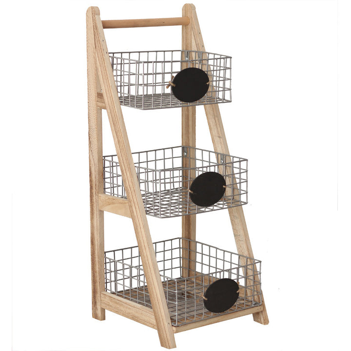 Practical stair shelf with wire baskets Kalsten