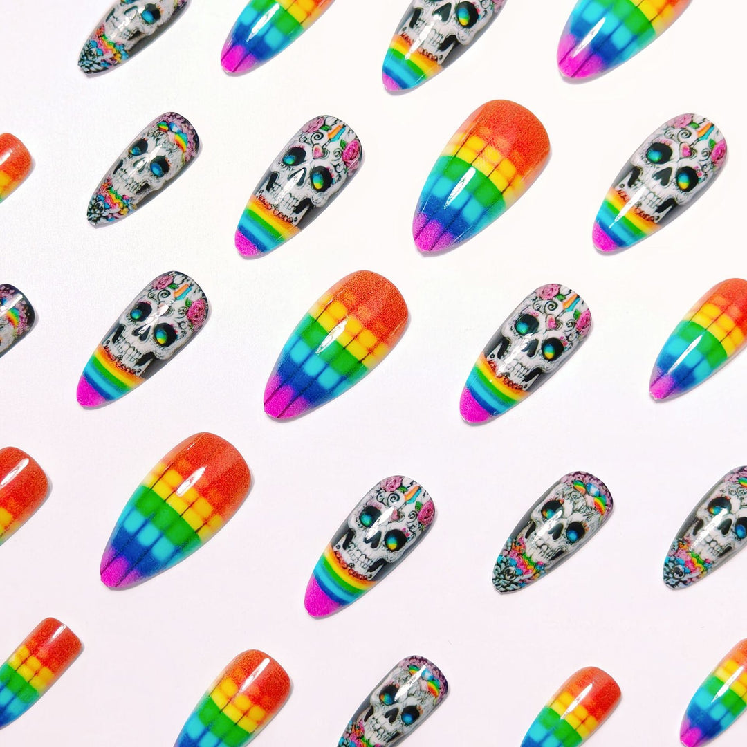 Artistic Skull-Pattern Nail Art Kalsten