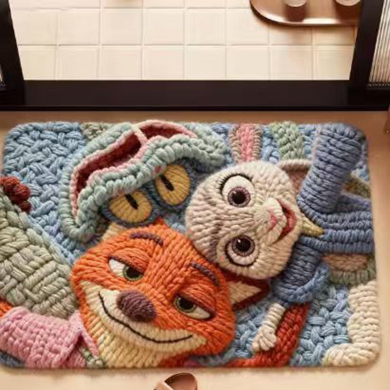 Playful Animal-Themed Decorative Bath Mat Kalsten