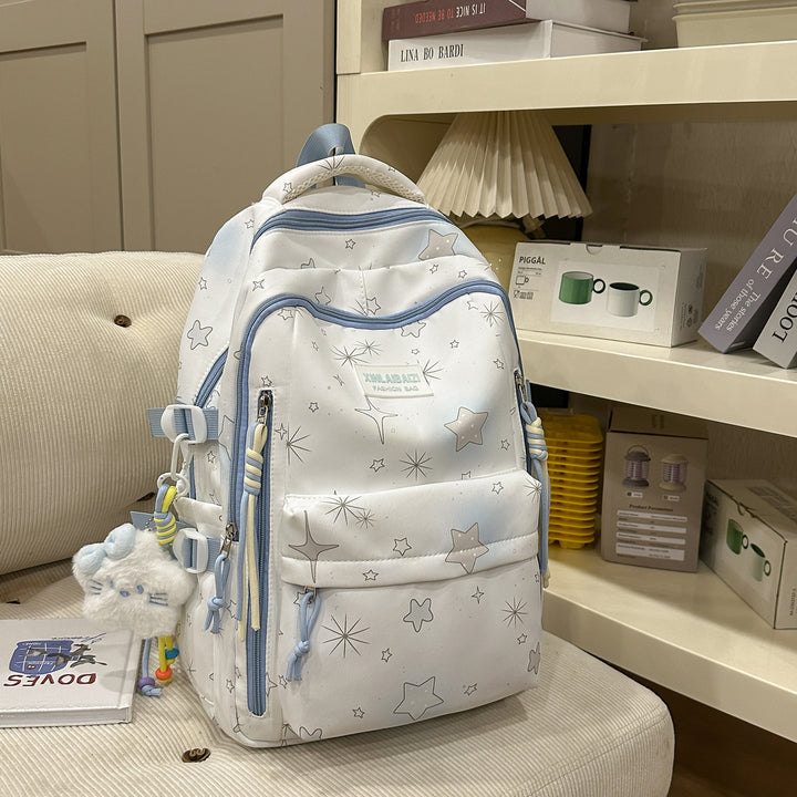 Stylish Star-Embellished School Backpack Kalsten