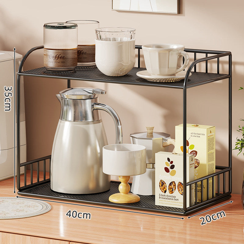 Compact Two-Tier Mesh Serving & Utility Cart with Locking Swivel Casters