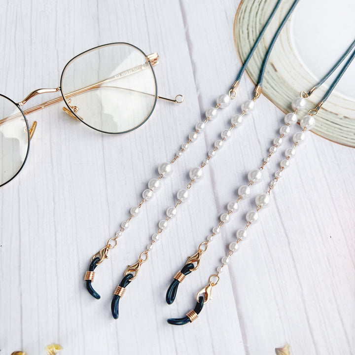 Pearl-Accented Eyewear Holder Chain Kalsten
