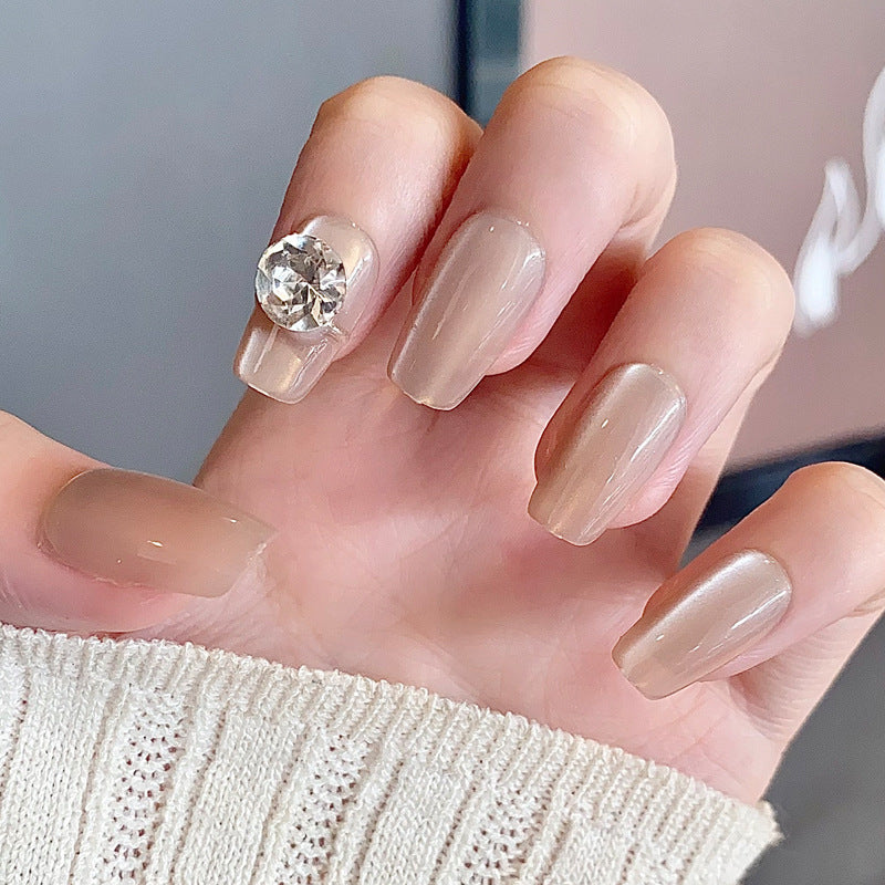 Glamorous Press-On Nail Set with Decorative Gemstone Accents Kalsten