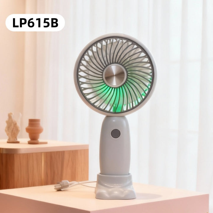 Unisex nan USB rechargeable mini hand fan with cute ear attachments, foldable stand, and quiet motor Kalsten