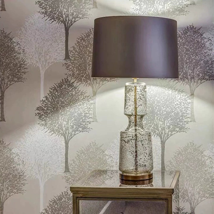Stylish Glass Table Lamp with Elegant Black Shade