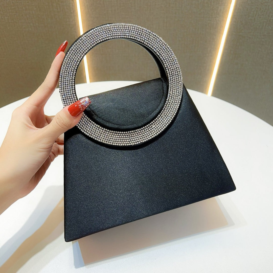 Elegant Rhinestone-Handled Handbag