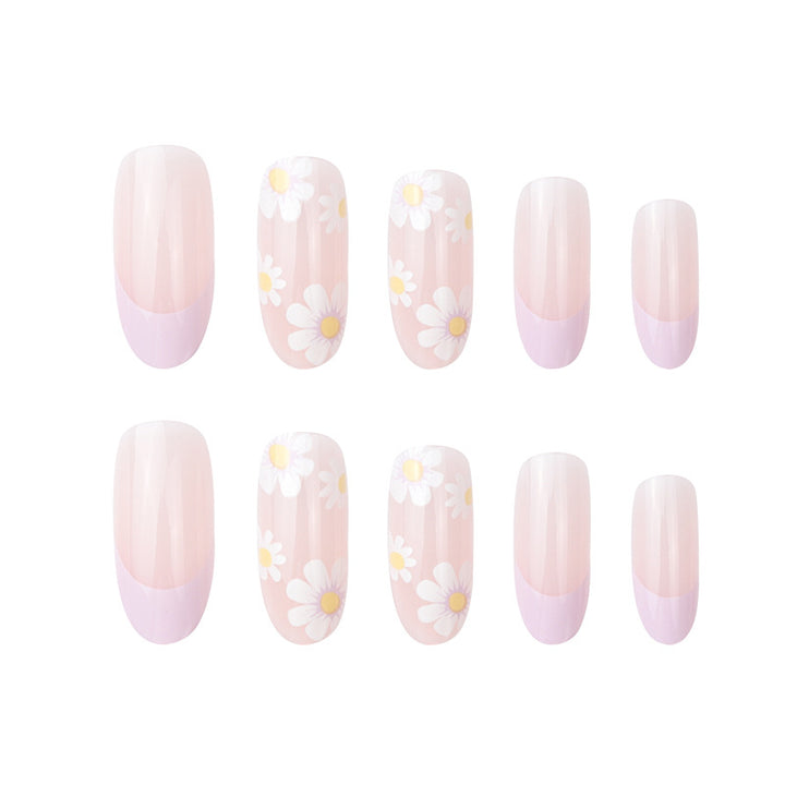 Floral Motif Long Press-On Nails Kalsten