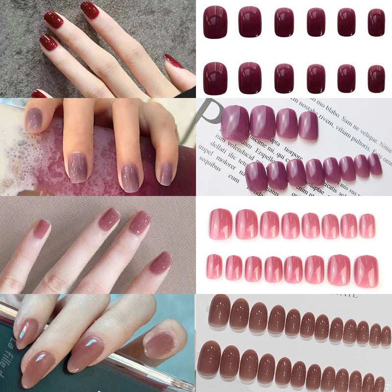 Elegant Press-On Nail Set with Natural Finish