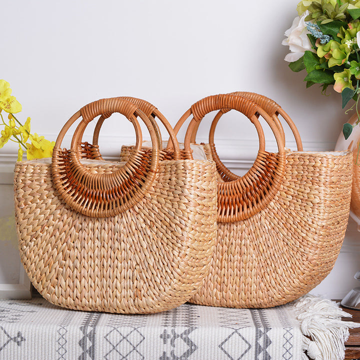Women handcrafted beach bag with braided handles Kalsten